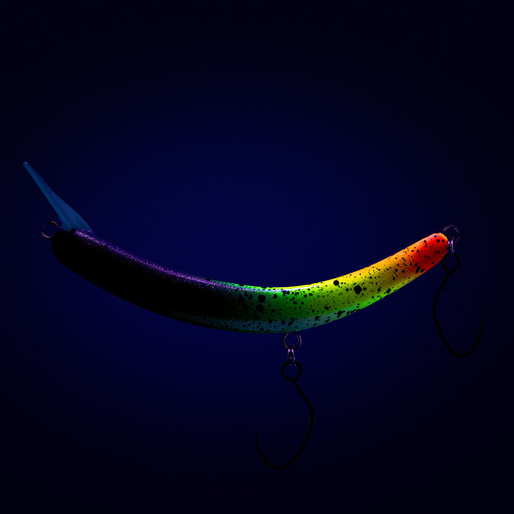 PROBAITS Wobbler Tumbling Banana für Forellen, Overhead Lip-Crankbait, bunte Angelfischköder in UV-Farben, robustes Angelzubehör