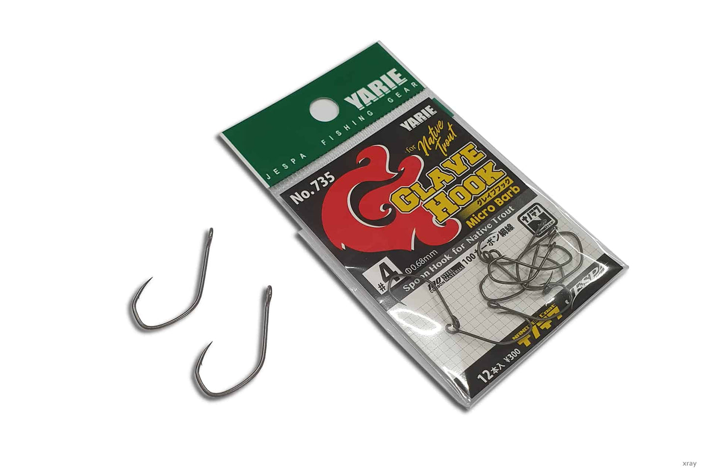 Yarie Glave hook with micro barb by VanFook, designed for spoons and lures, showcasing sharp, durable single hook.