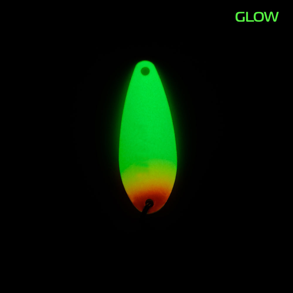 Fangenswert CHEAT 2.0 g EA04 glow spoon featuring a vibrant glow design and a sleek shape for effective fishing.