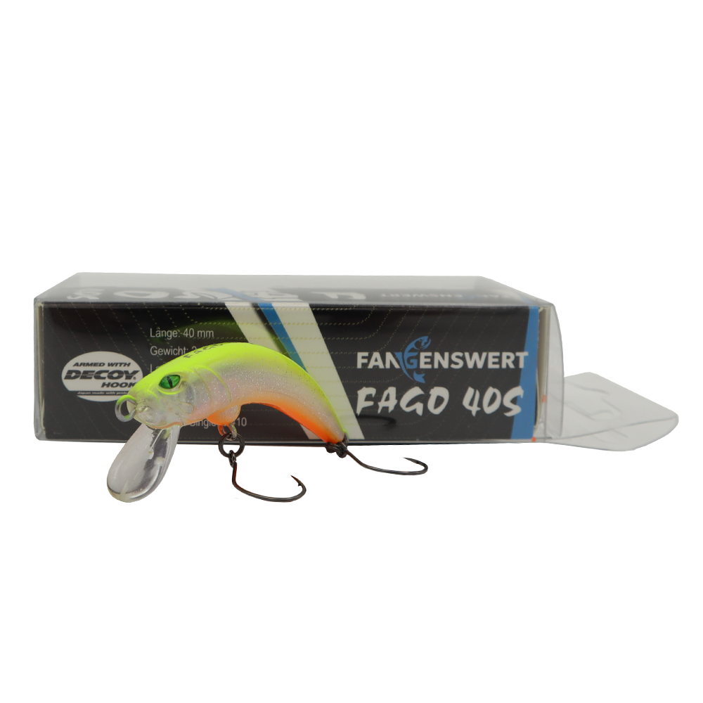 Fangenswert FAGO 40S EA01 UV-Aktiv Wobbler für Forellen, bunte Angelköder mit lebensechtem Design und UV-Effekten