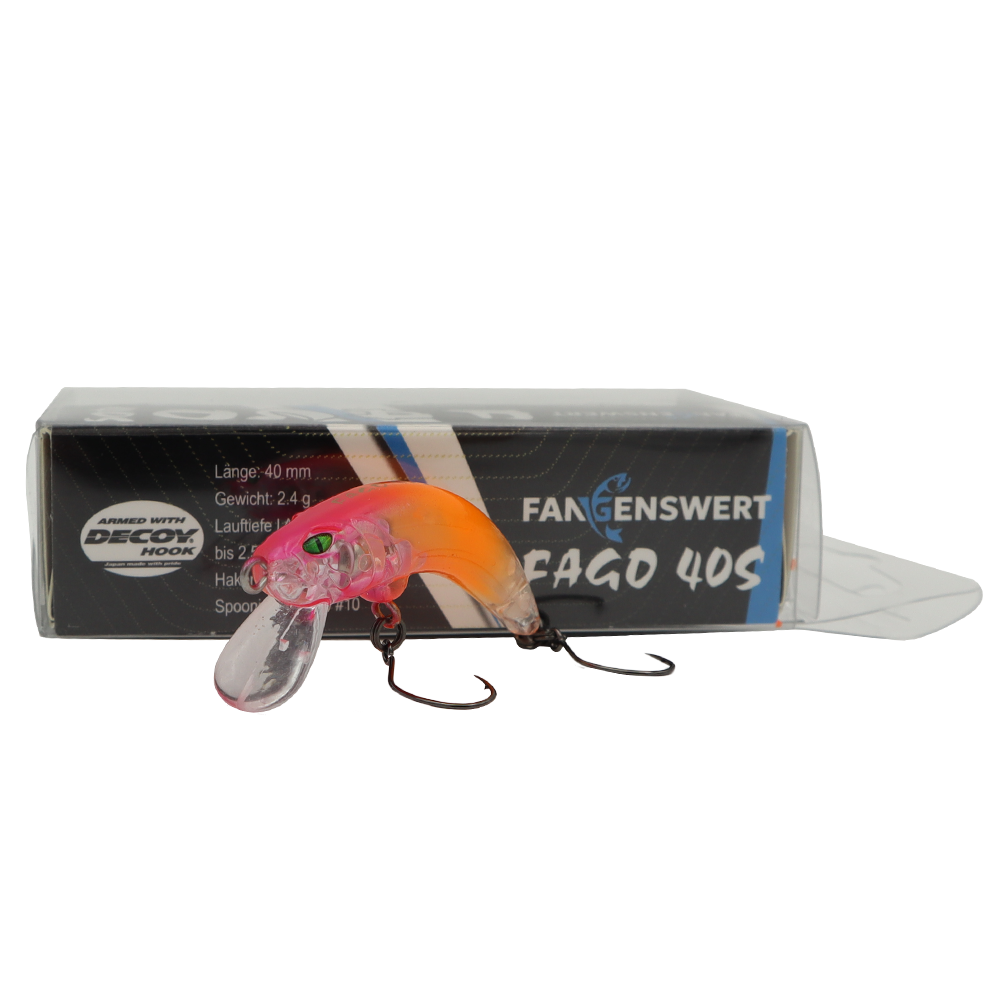 Fangenswert FAGO 40S EA02 UV-Aktiv Wobbler Forellenköder, bunter Köder für Forellenfischen, detailreiche Oberfläche