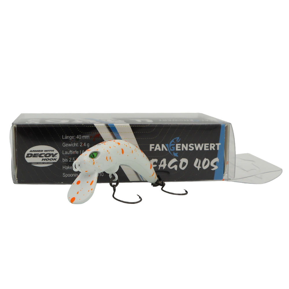 Fangenswert FAGO 40S EA03 UV-Aktiv Wobbler für Forellen, detailreiche Angelköder mit leuchtender Oberfläche