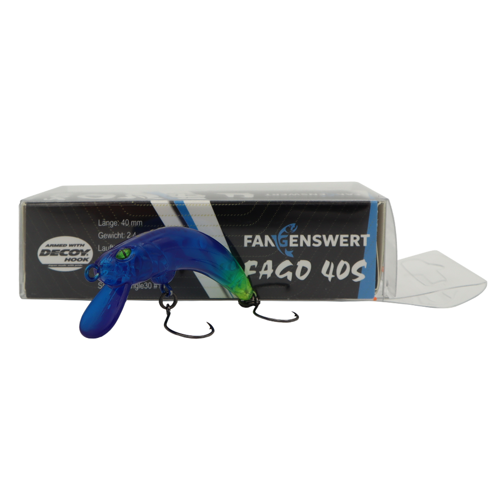 Fangenswert FAGO 40S EA07 UV-Aktiv Wobbler für Forellen, bunte Köder mit lebensechtem Design, zum Angeln auf Forellen