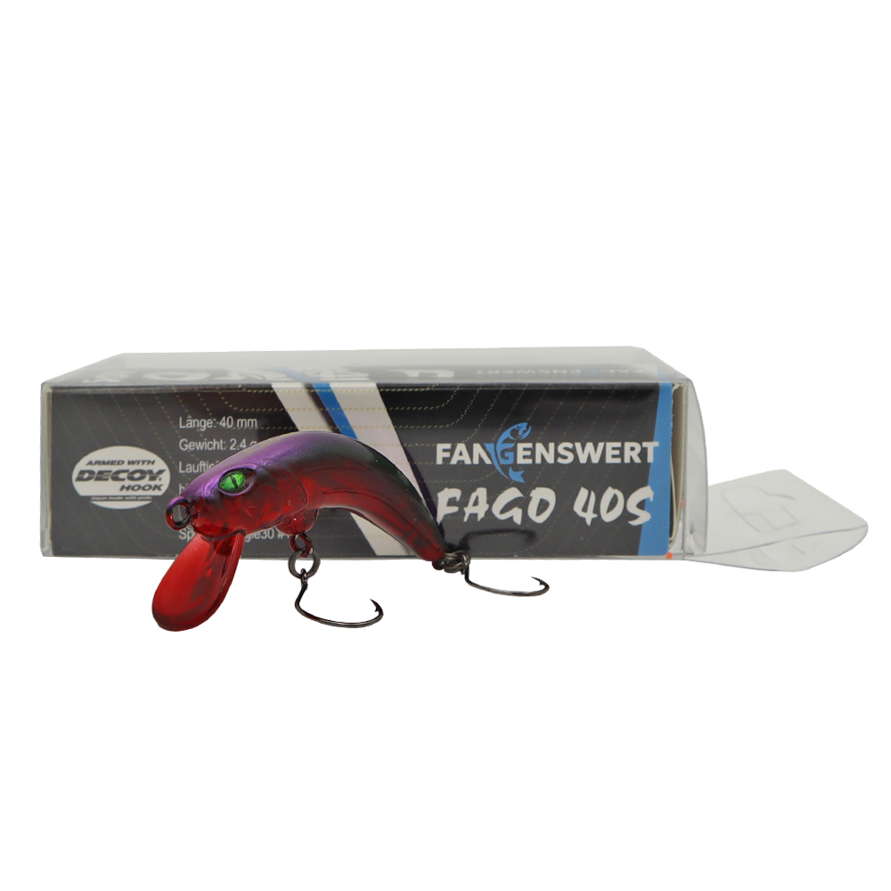Fangenswert FAGO 40S EA09 wobbler in vibrant colors, designed for fishing trout in freshwater environments.