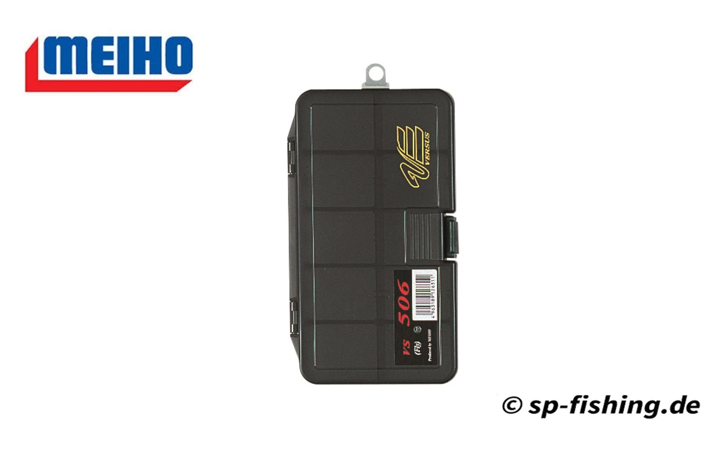 Meiho VS-506 Köderbox mit Lure-Holder, praktische Angelzubehörbox für Köder und Angelzubehör, robustes Design.