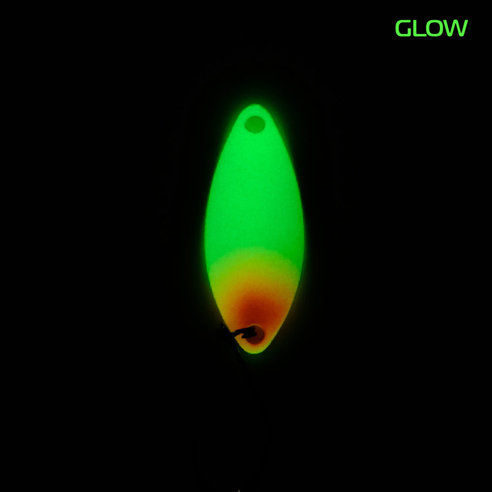 Fangenswert MIC 1.3 g EA04 Glow Löffel mit leuchtender Oberfläche, Angelköder, Forellen- und Raubfischangeln