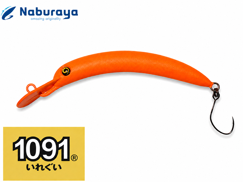 Naburaya Nabucra 69 Wobbler in Sonderfarbe Orange 1091 Glow mit schimmernder Oberfläche, detailreiche Fisch-Attrappe