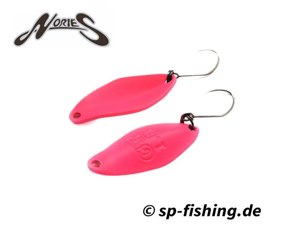 Nories Masukuroto Gluttony #086 fishing spoon, showcasing a vibrant design with reflective finish and curved body.