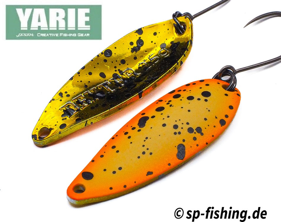 Yarie Spoon DEXTER AD26 GLOW featuring a luminous design, perfect for fishing in low-light conditions.