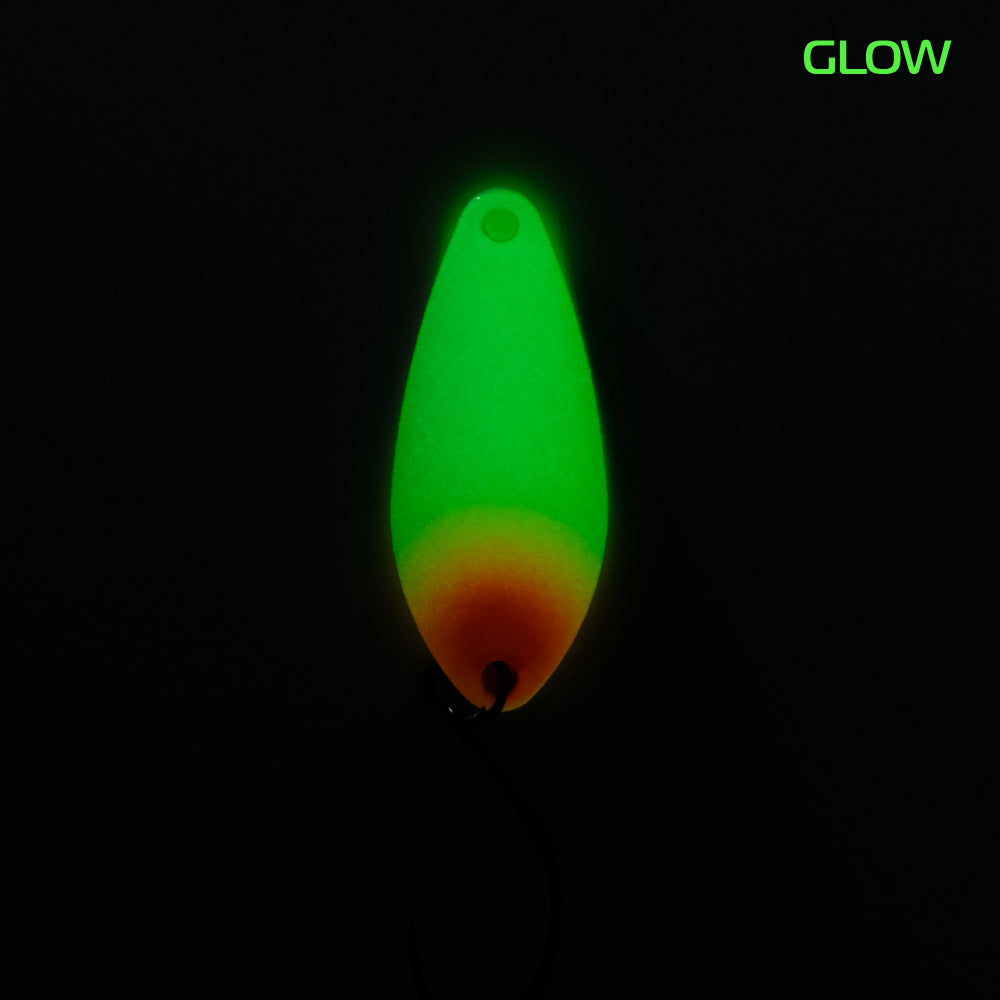 Fangenswert TAKT 2.5g EA04 Glow spoon featuring a vibrant glow design, ideal for fishing in low-light conditions.