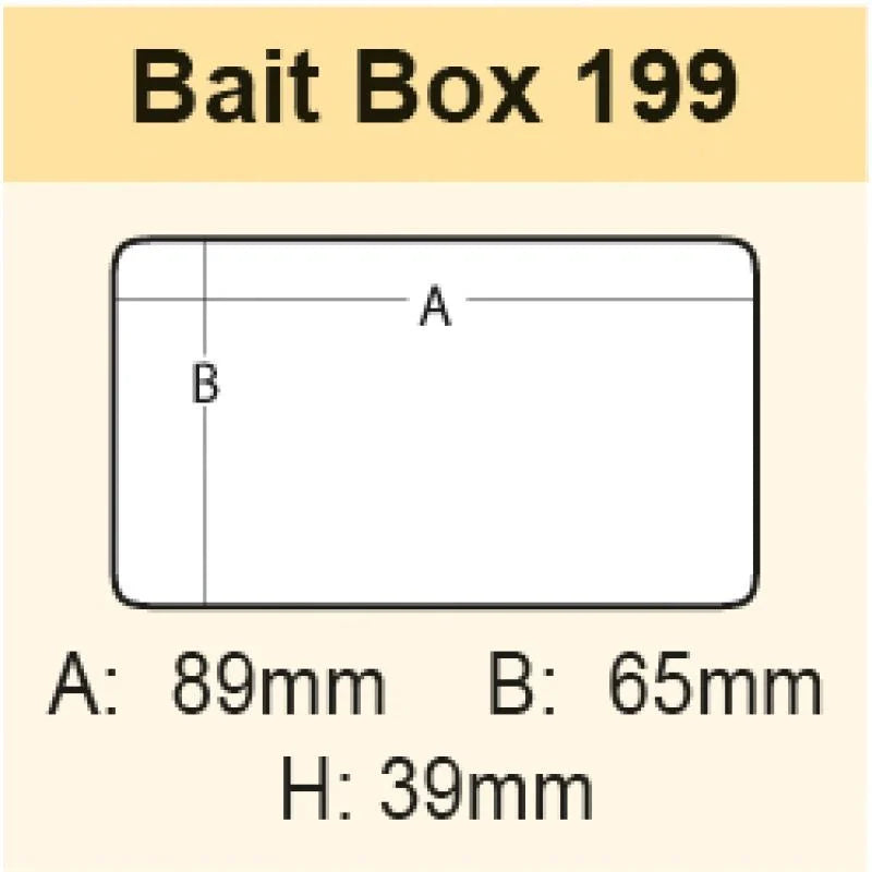 Meiho Angelköderbox 199, robuste Tacklebox mit mehreren Fächern für Angelzubehör, aus Kunststoff gefertigt.