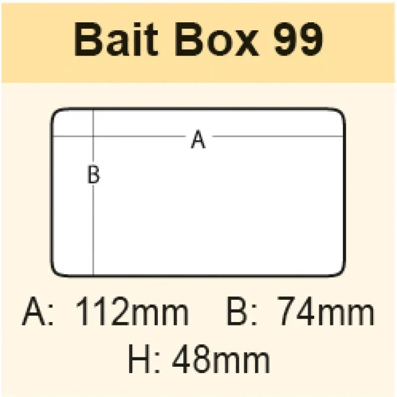 Meiho Bait Box 99 Angelköderbox mit mehreren Fächern für Köder und Angelausrüstung, robustes Tacklebox-Design.
