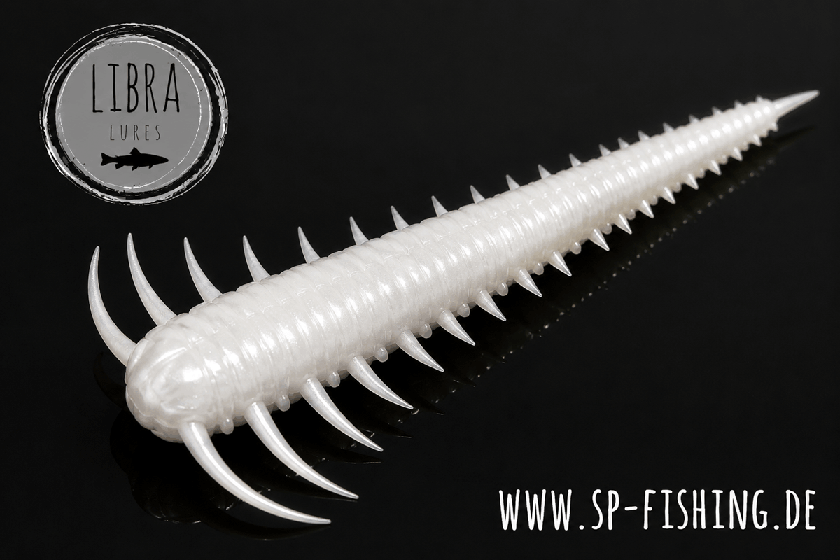 Libra Lures Slayzur Forellen Gummiköder, 55mm, auftreibend mit Aroma, detailreiche Nahaufnahme des Gummiköders