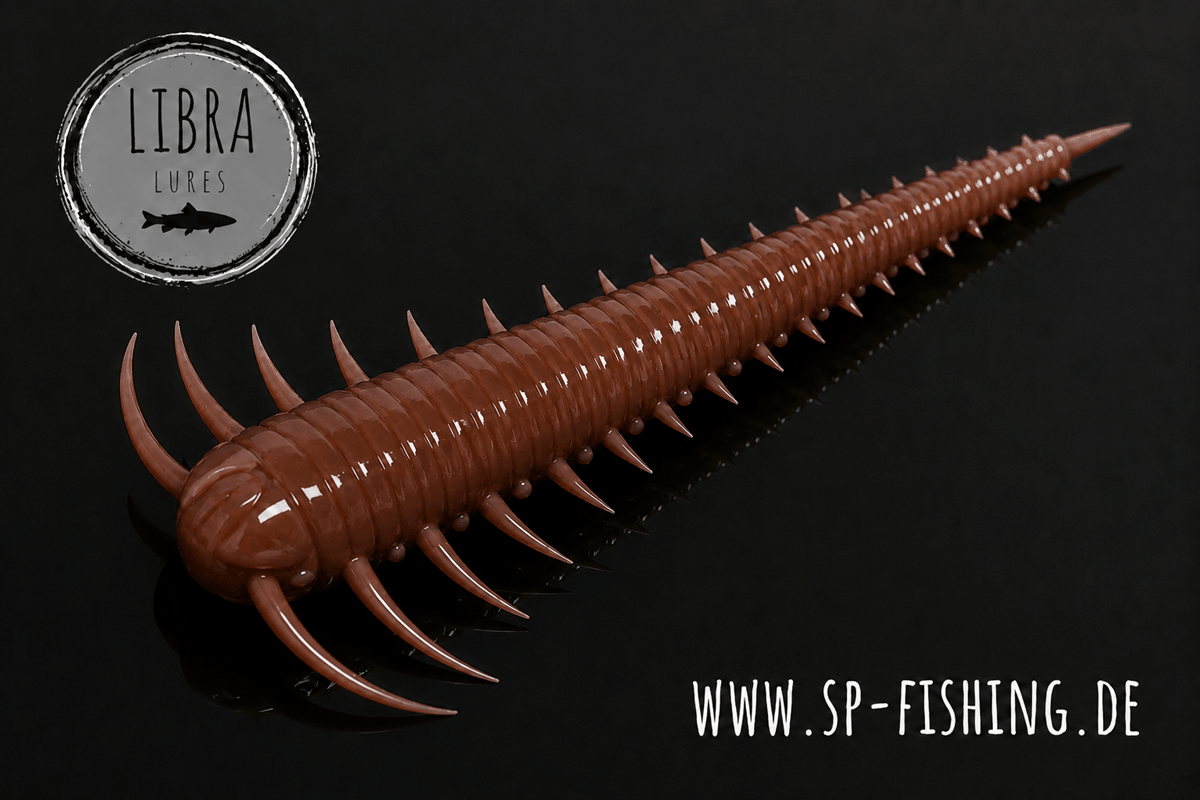 Libra Lures Slayzur Forellen Gummiköder 55mm, auftriebend mit Aroma, detailreiche Nahaufnahme des Gummiköders