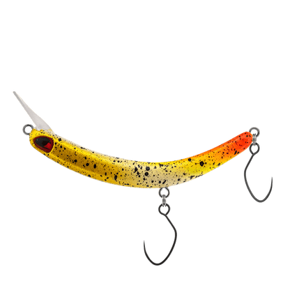 PROBAITS Wobbler Tumbling Banana für Forellen, flexible Crankbait mit Überkopflippe, detailreiche, lebendige Angelangel.