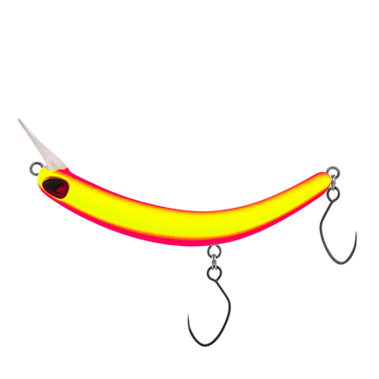 PROBAITS Wobbler Tumbling Banana für Forellen, Crankbait mit Overhead Lip, langlebige Anglerköder in leuchtendem Gelb