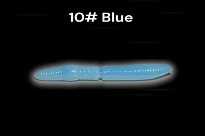 SE-BAITS R-WORM EXTREME FLOATING gummiköder in blue, showcasing its lifelike design and floating features for fishing.