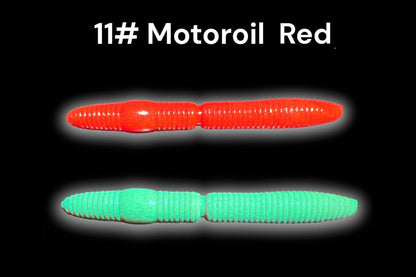 SE-BAITS R-WORM EXTREME FLOATING in motoroil red color, showcasing its soft, flexible design for fishing.