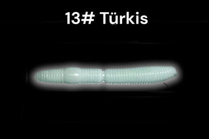Turquoise SE-BAITS R-WORM EXTREME FLOATING gummiköder, featuring a lifelike worm design for effective fishing.