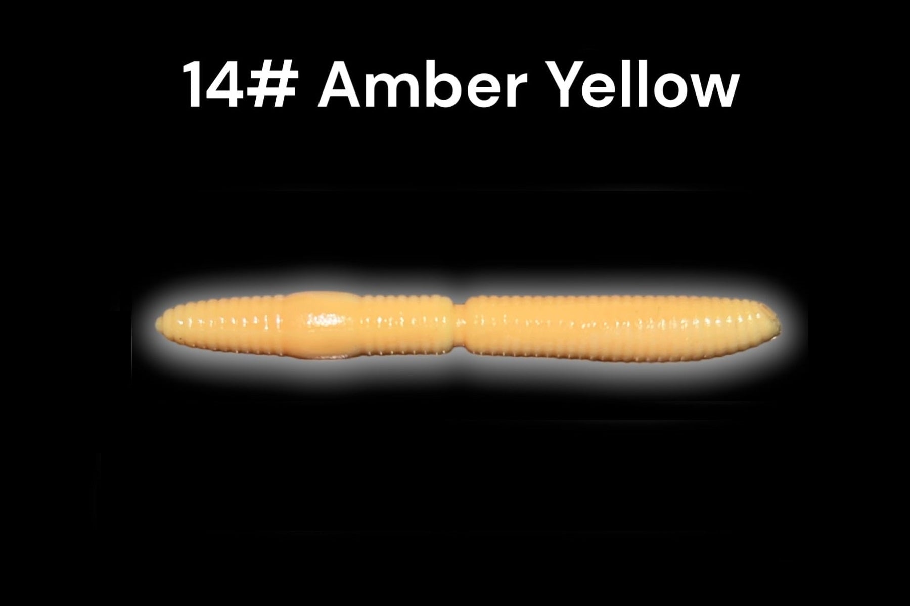 SE-BAITS R-WORM EXTREME FLOATING gummiköder in amber yellow color, showcasing its realistic design and texture.