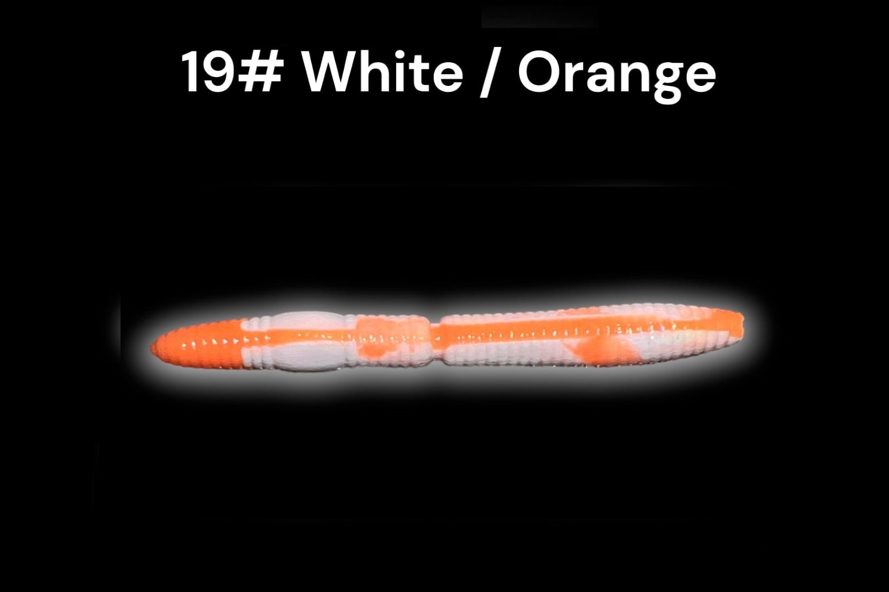 SE-BAITS R-WORM EXTREME FLOATING gummiköder in white and orange, showcasing its vibrant colors and unique floating design.