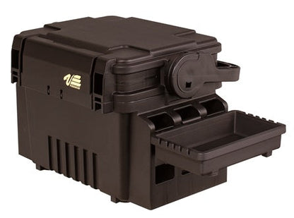 Meiho BM Black tacklebox featuring multiple compartments and a sturdy design for organized fishing gear storage.