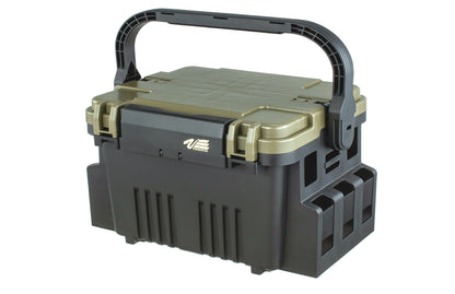 Meiho VS-7080N Angelköcher, robuste Tacklebox mit mehreren Fächern und transparentem Deckel, ideal für Angelausrüstung.