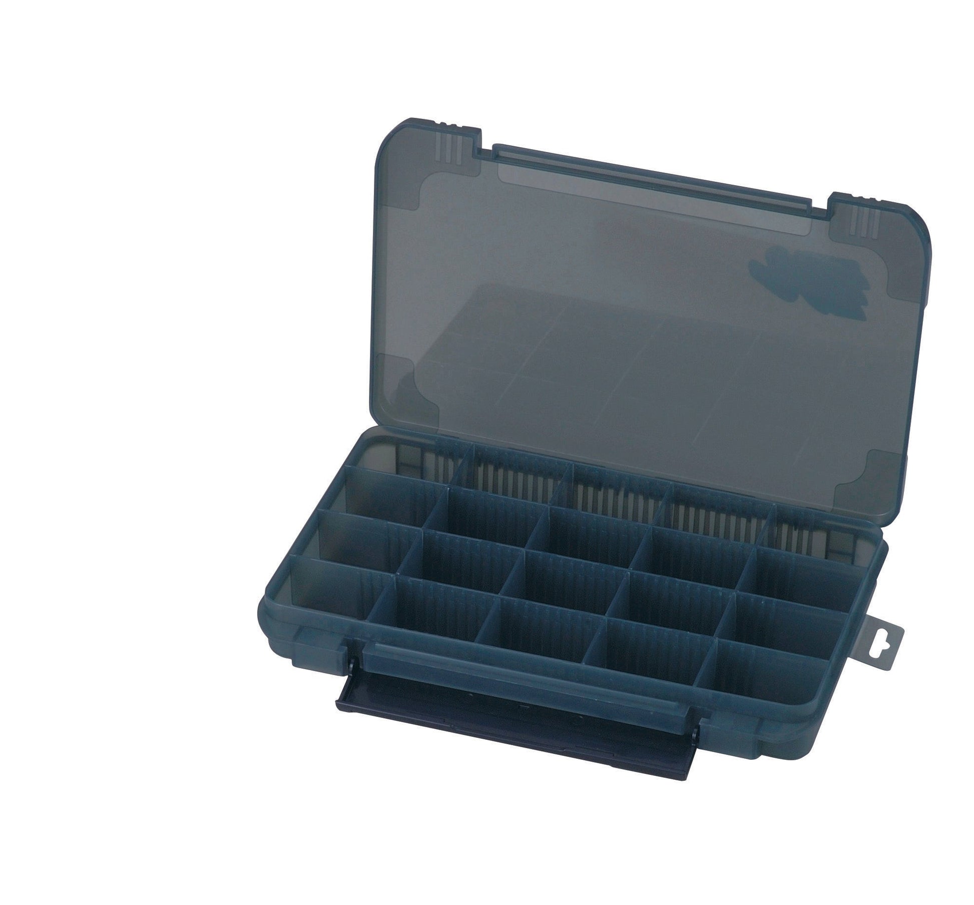 Meiho VS-3043 ND Angelköderbox, robuste Tacklebox mit mehreren Fächern für Angelausrüstung, in dunkler Farbe