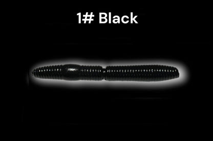 Black SE-BAITS R-WORM EXTREME FLOATING Gummiköder displayed on a white background, showcasing its texture and design.