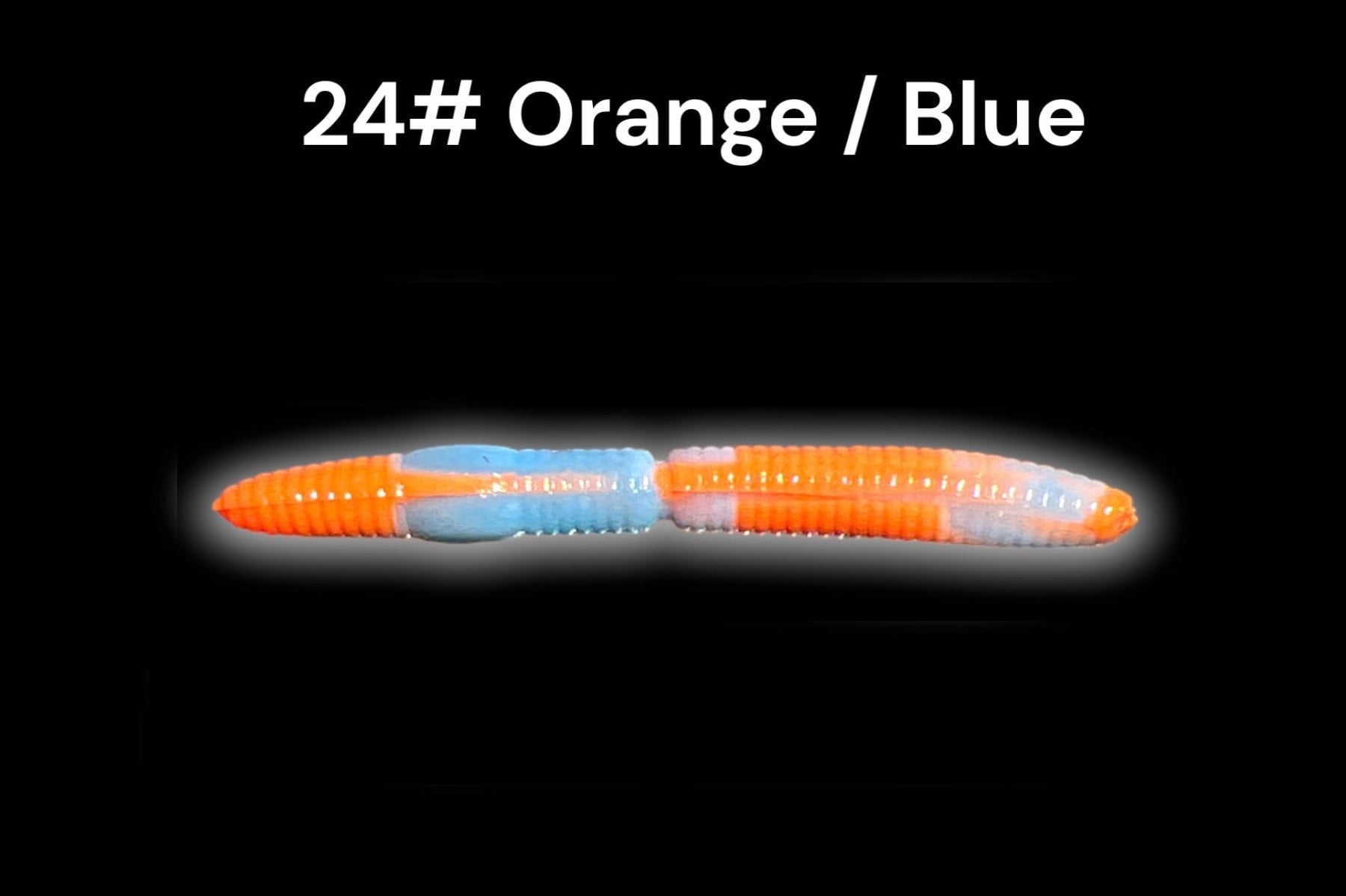 SE-BAITS R-WORM EXTREME FLOATING gummiköder in vibrant orange and blue colors, showcasing its unique worm design.