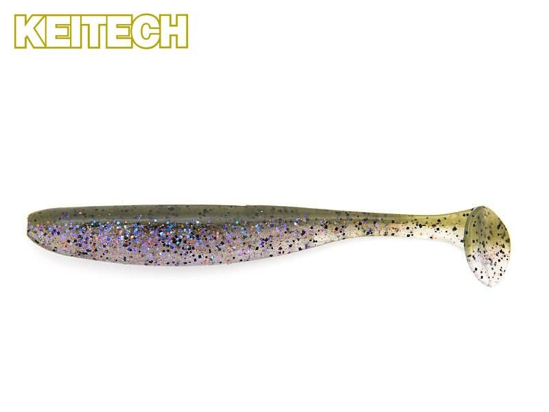 Keitech Easy Shiner Gummifisch für Barsch und Zander, detailreiche Nahaufnahme des plastischen Köders in natürlicher Pose