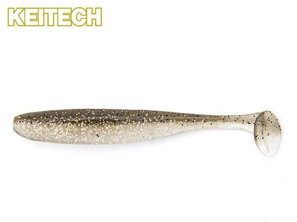 Keitech Easy Shiner Gummifisch in Kristall-Shad-Farbe, ideal für Barsch und Zander, detailreiche Nahaufnahme