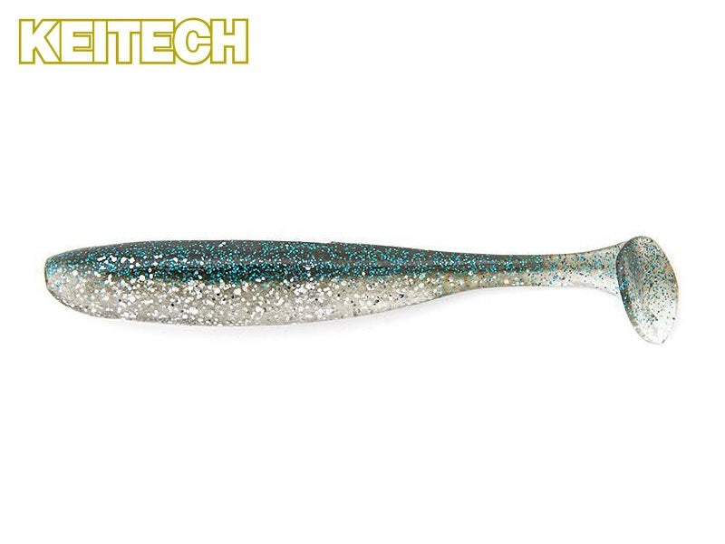 Keitech Easy Shiner Gummifisch für Barsch und Zander, silberner Hasu-Farbton, realistische Fischoptik, zum Angeln geeignet