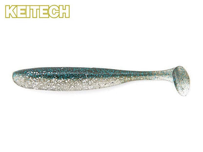 Keitech Easy Shiner Gummifisch für Barsch und Zander, silberner Hasu-Farbton, realistische Fischoptik, zum Angeln geeignet
