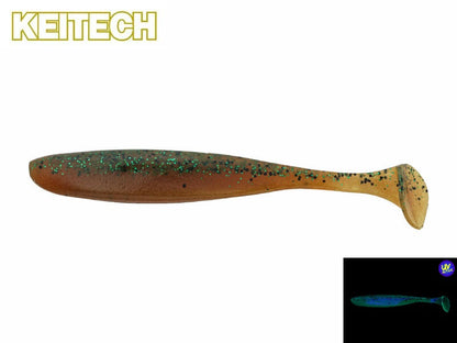 Keitech Easy Shiner Gummifisch für Barsch und Zander, gelbe Tintenfisch-Form mit Bewegungsdetails