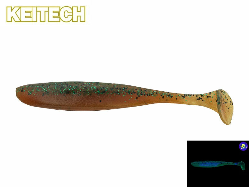 Keitech Easy Shiner Gummifisch für Barsch und Zander, gelbe Tintenfisch-Form mit Bewegungsdetails