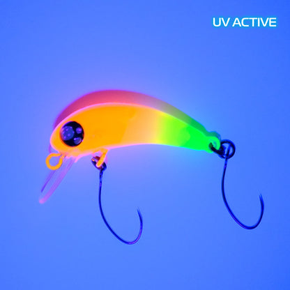 Rob Lure Berbie SS Wobbler mit UV-Farben, detailreiche Angelfischattrappe, ideal für Süßwasser- und Meeresangeln.
