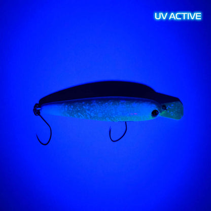 ROB Lure Blanky 65F EM05 wobbler in UV color, showcasing its streamlined design and vibrant finish for effective fishing.