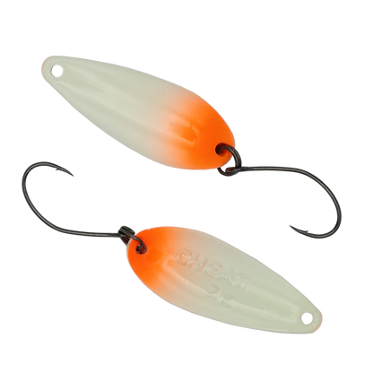 Fangenswert CHEAT 2.0 g EA04 glow spoon with a vibrant, luminous design for effective fishing in low-light conditions.