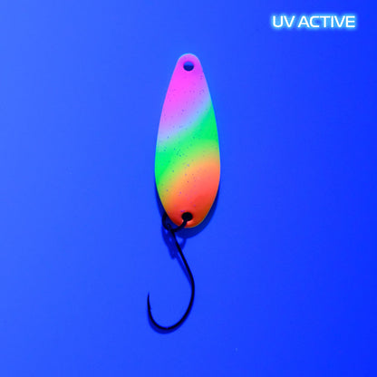 Fangenswert CHEAT 2.0 spoon in EA07 color with a sleek design and vibrant UV finish, showcasing the front view.
