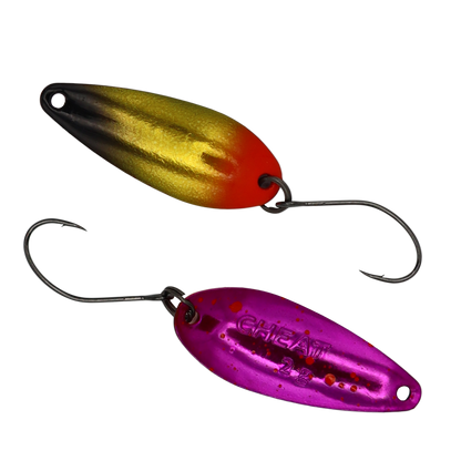 Fangenswert CHEAT 2.0 spoon in color EA08, showcasing its sleek design and vibrant finish against a neutral background.