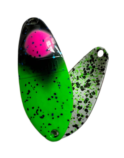 Angler'z System Antem Dohna DDG 2022-13 spoon with a sleek design, showcasing vibrant colors and reflective surface.