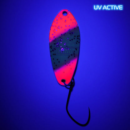 Angler´z System Antem Dohna EM10 Glow Angeltopf, silberne Spoon mit leuchtender Oberfläche, für Forellen und Raubfische