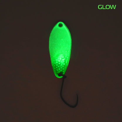 Angler'z System Antem Dohna FA01 Glow Angelhaken-Spoon mit leuchtendem Rücken, silberfarbenes Angelzubehör für Forellenangeln