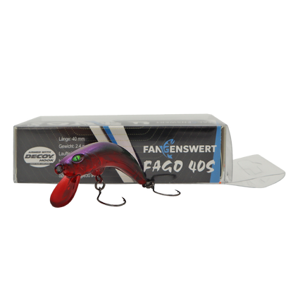 Fangenswert FAGO 40S EA09 wobbler in vibrant colors, designed for fishing trout in freshwater environments.