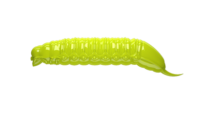 Libra Lures Goliath Forellen Gummiköder in Hot Yellow, auftreibend mit Aroma, detaillierte Nahaufnahme