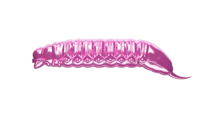 Libra Lures Goliath Forellen Gummiköder in Silber und Pink, auftreibend mit Aroma, schwimmt im Wasser.