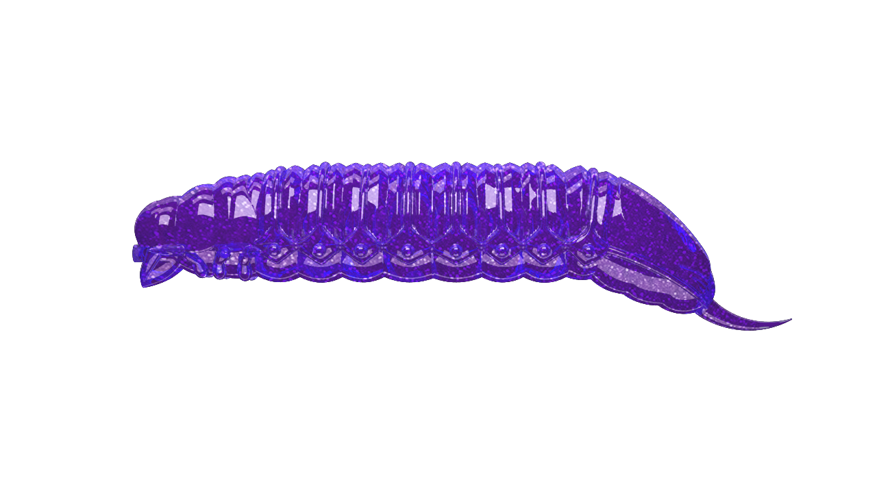 Libra Lures Goliath Gummiköder für Forellen, auffreibend mit Glitter und Aroma, lila mit Glitzereffekt, naturgetreue Fischattrappe