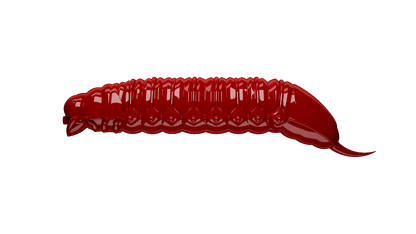 Roter Libra Lures Goliath Forellen Gummiköder mit Aroma, auftriebsvoll und realistisch gestaltet für Forellenangeln.