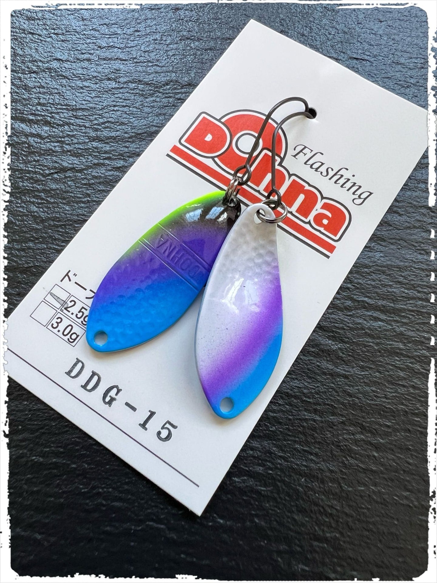 Angler'z System Antem Dohna DDG 2022-15 spoon with vibrant colors and detailed design, ideal for fishing enthusiasts.
